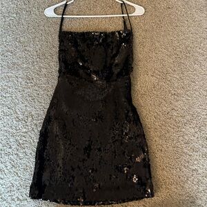 Lucy in the sky black mini sparkly dress